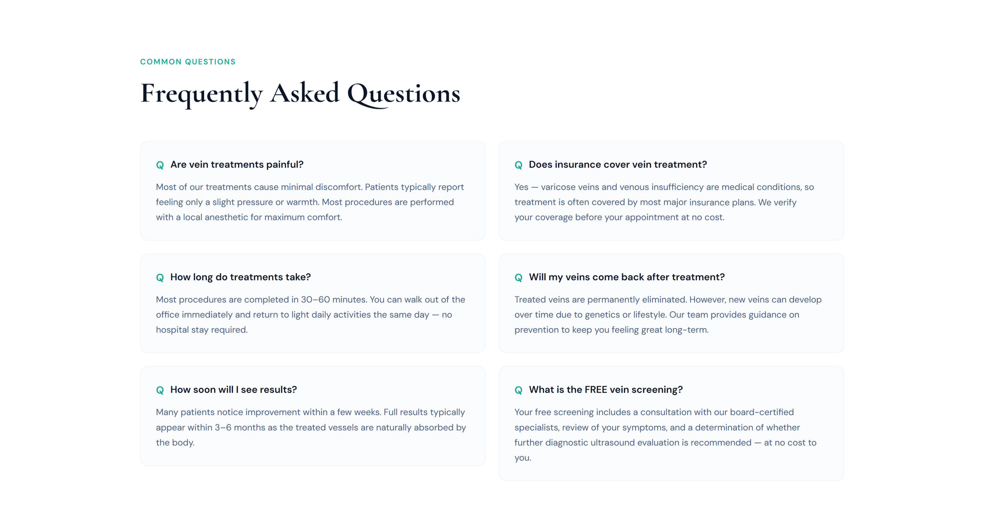 CURA Vein Frequently Asked Questions